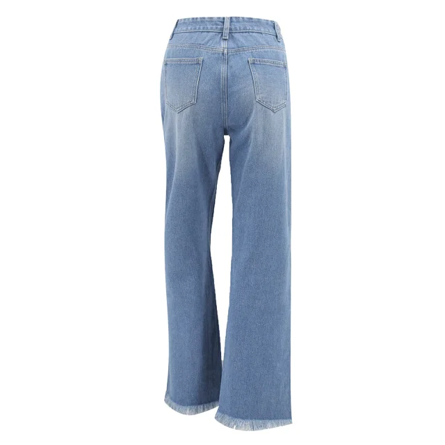 Retro Loose Denim Pants for Women Detail