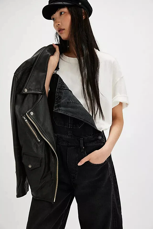 Retro Street Denim Overalls Detail