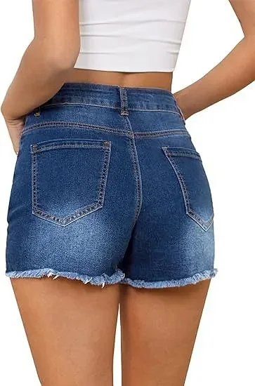 High-Waisted Denim Shorts 2025 Detail