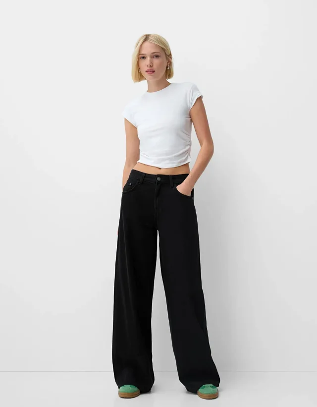 Vintage Loose High-Waist Wide-Leg Pants for Women Detail