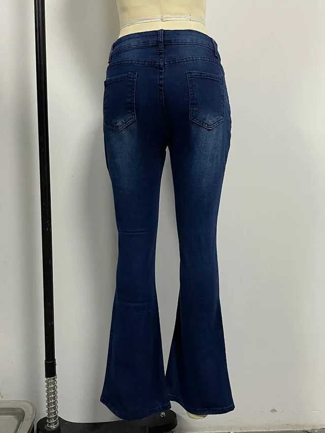 Vintage Mid-Rise Flare Jeans for Women Detail