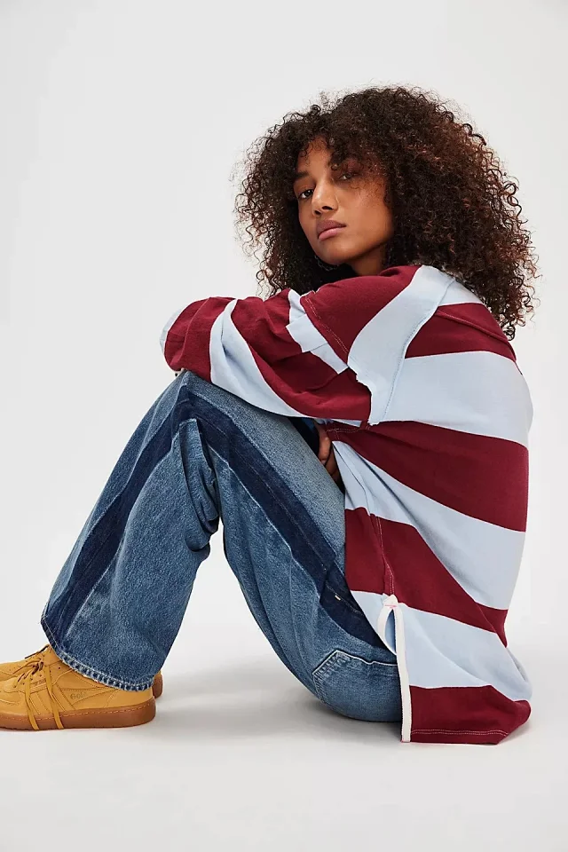 New Euro - American Women's Wide - leg Jeans Detail