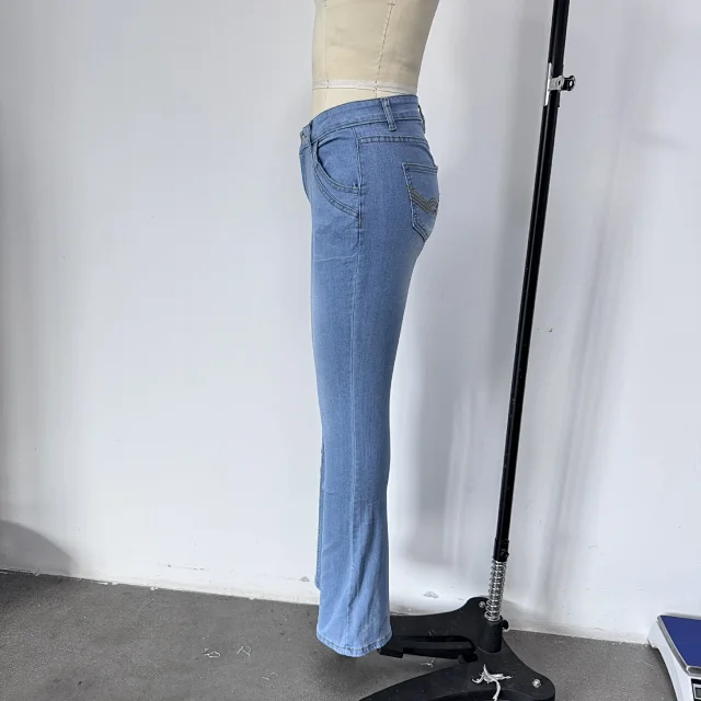 Western Women's Denim Low-rise Flared Pants Detail