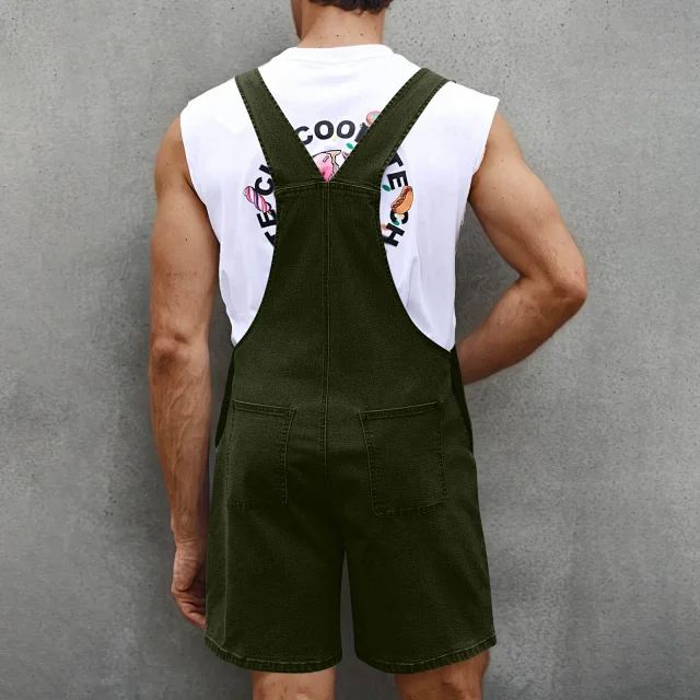 2025 Spring/Summer Men's Euro Luxury Denim Shortalls Detail