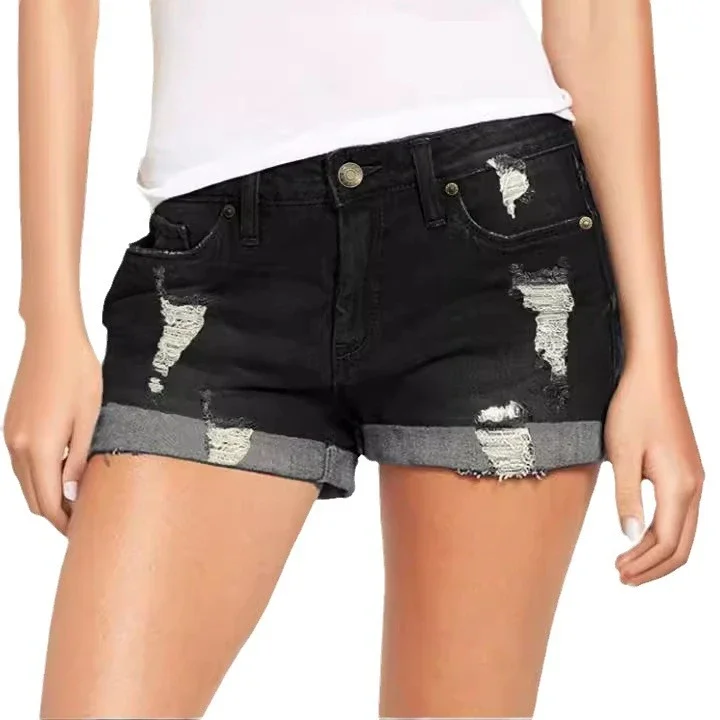 Elastic Ripped Denim Shorts for Women (EU/US Stock)