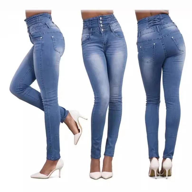 High-waisted Stretch Slimming Jeans (Plus Size)