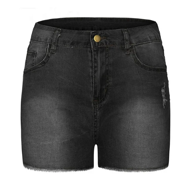 Aliexpress Indie Site: Elastic Ripped Fringe Denim Shorts (Women) Detail
