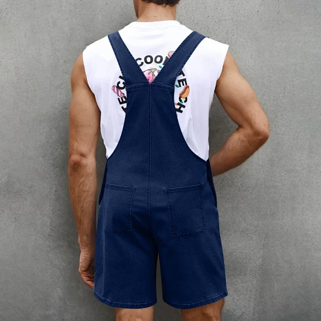 2025 Spring/Summer Men's Euro Luxury Denim Shortalls Detail