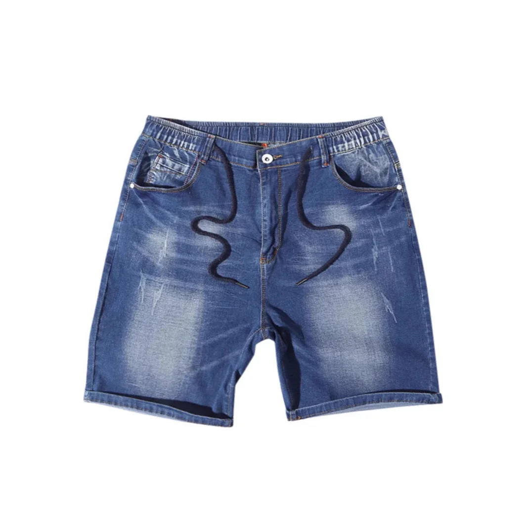 Men's Summer Elastic Waist Denim Shorts (Plus Size)