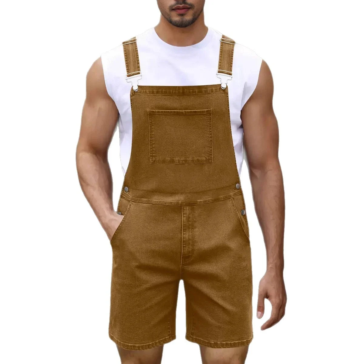 2025 Spring/Summer Men's Euro Luxury Denim Shortalls