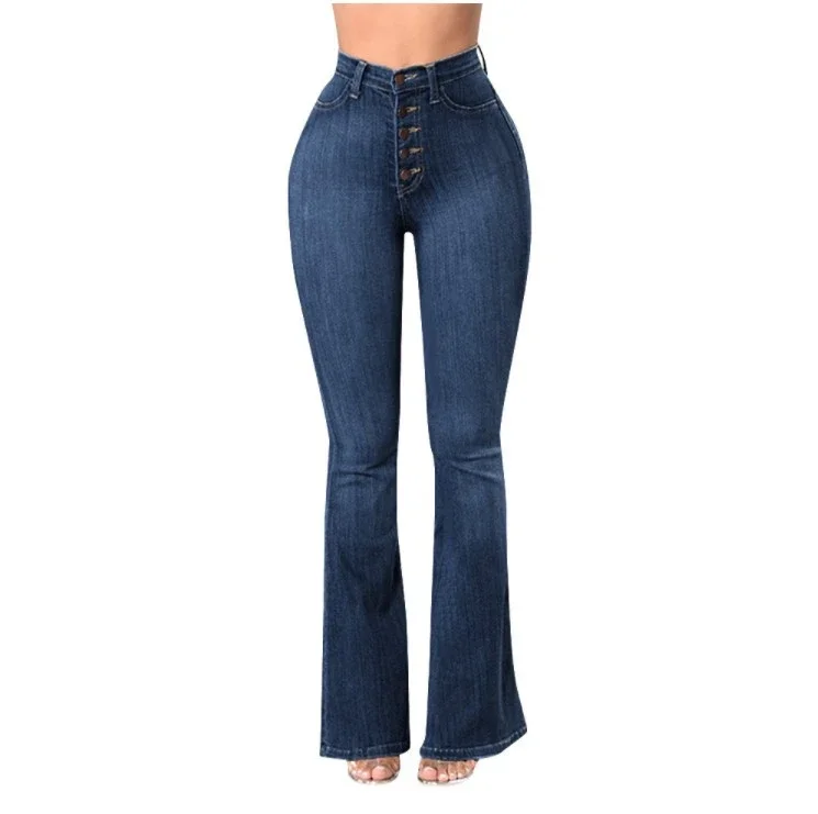 High-waisted Stretch Wide-leg Jeans (Women)