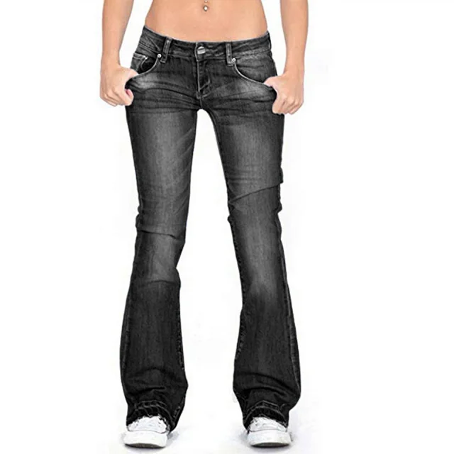 Vintage Mid-Rise Flare Jeans for Women Detail