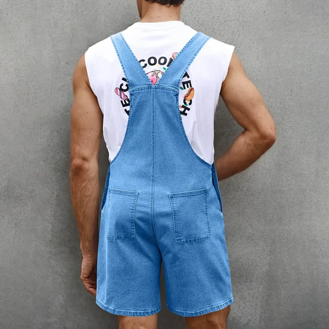 2025 Spring/Summer Men's Euro Luxury Denim Shortalls Detail