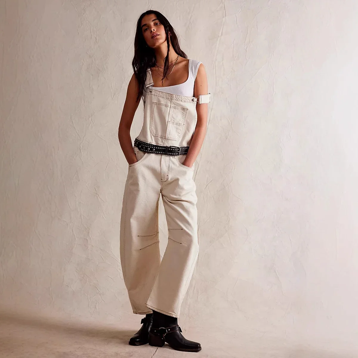 Retro Street Denim Overalls