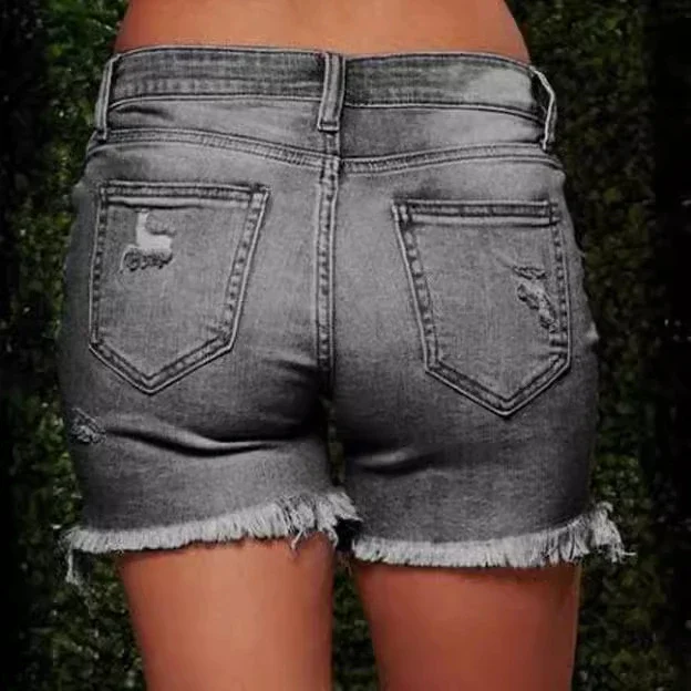 Plus Size Distressed Denim Shorts for Women