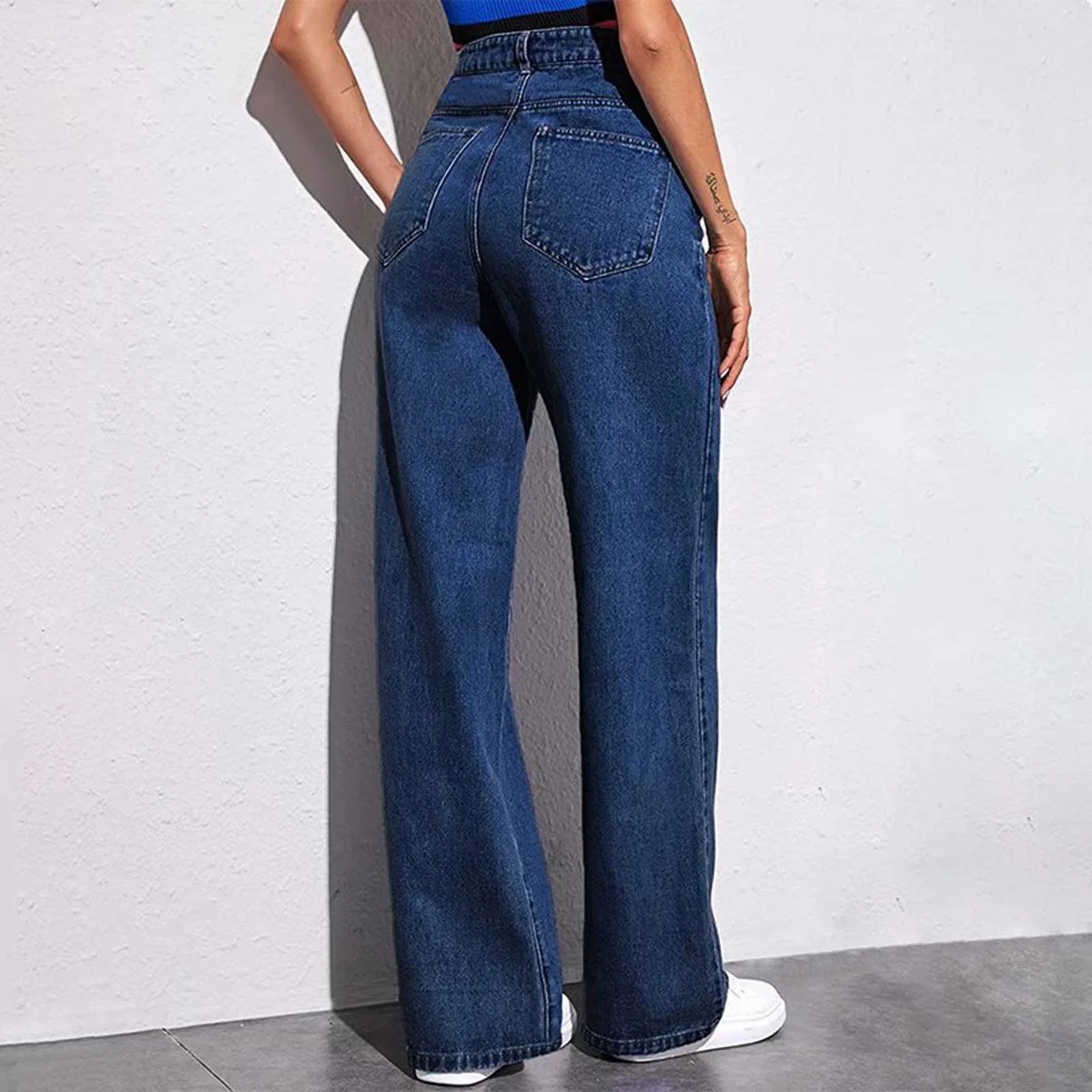 High-Waisted Wide-Leg Denim Jeans for Women