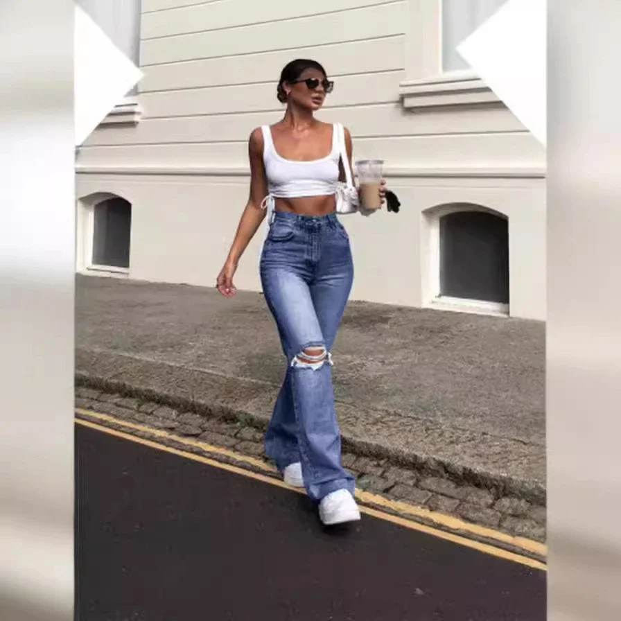 High - Waisted Wide - Leg Jeans for Women