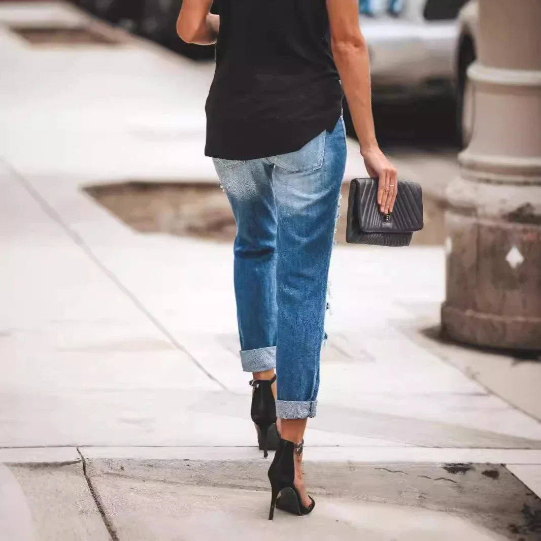 Fashion Retro Slim Jeans for Women