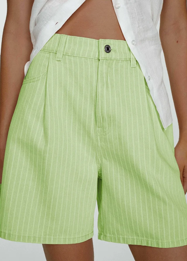 Stylish Loose High - Waist Denim Shorts for Women Detail