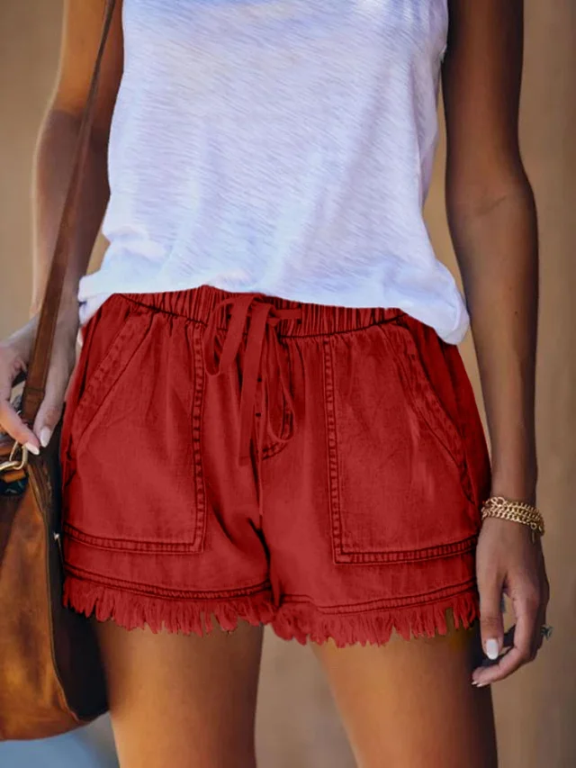 Tassel Denim Shorts for Women Detail
