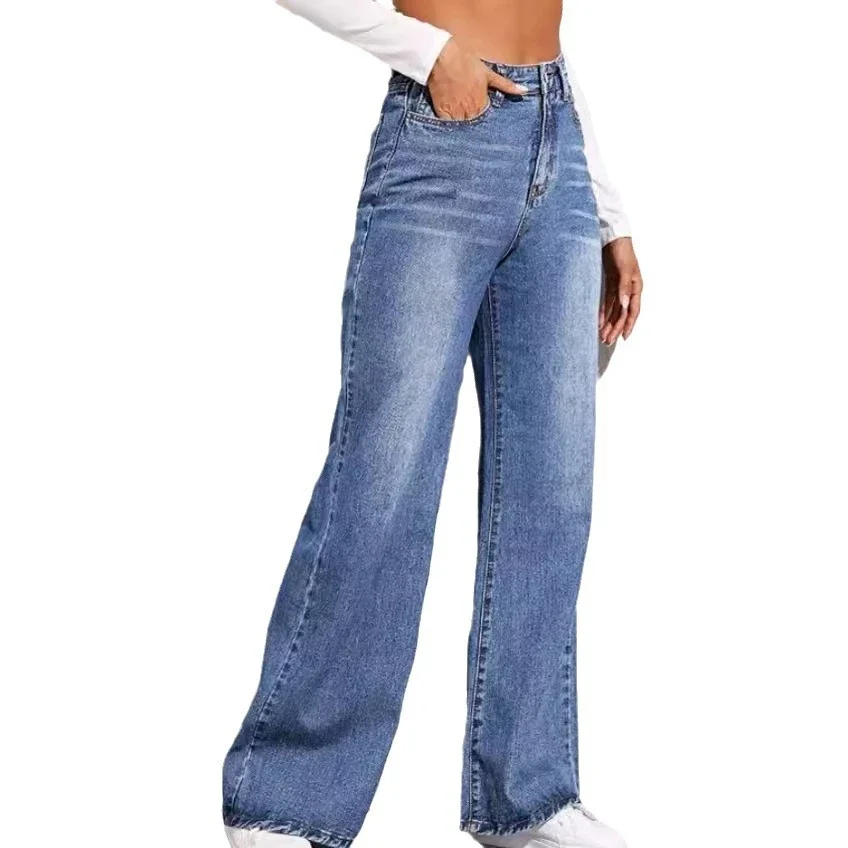 2025 Euro - US Hot Cat - whisker Wide - leg Jeans