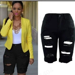 8851# Trendy 2025 Women's Distressed Denim Shorts (Euro - American Style)