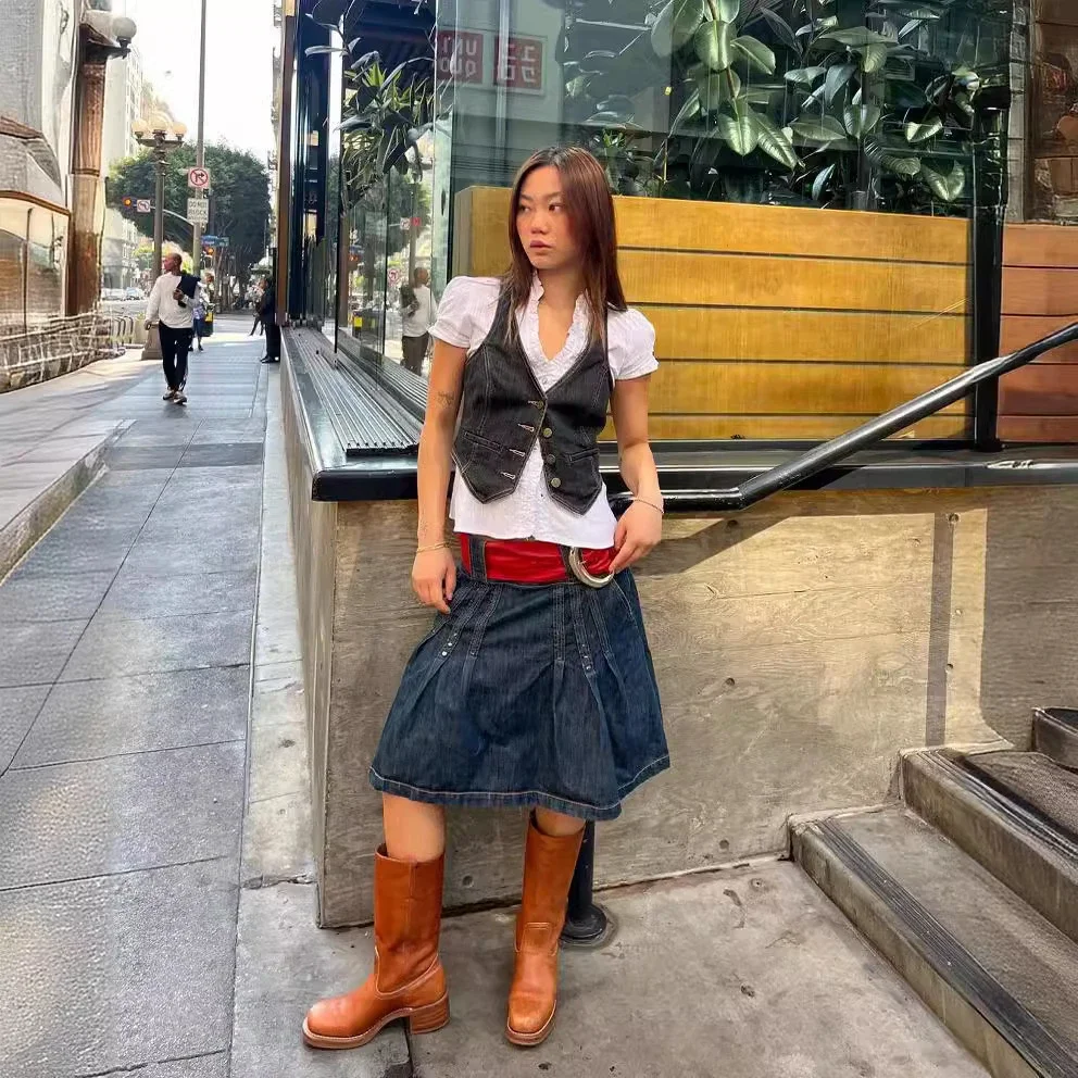 Fashion Slim Denim Vest for Women