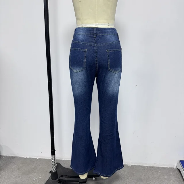 High-waisted Stretch Wide-leg Jeans (Women) Detail
