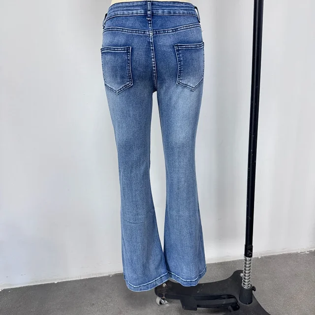 TEMU Vintage Bell - bottom Jeans for Women Detail