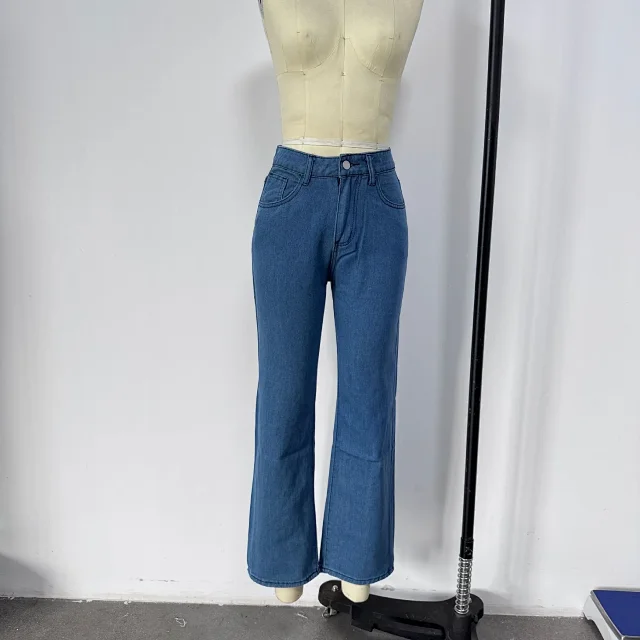 Eaby High-Waist Wide-Leg Printed Jeans for Women Detail