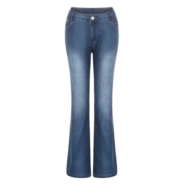 Vintage Mid-Rise Flare Jeans for Women Detail