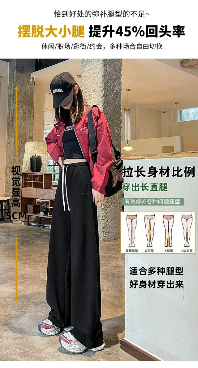 2025 Fall New American Slimming Deconstructed Casual Sweatpants for Women Detail