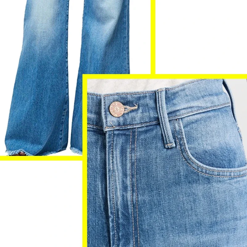High-waist Butt-lifting Tie Flared Wide-leg Jeans (Women)