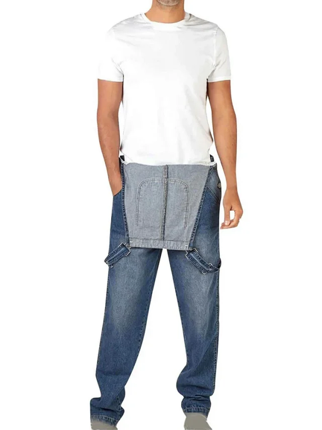 Vintage Men's Spring/Summer Denim Overalls Detail