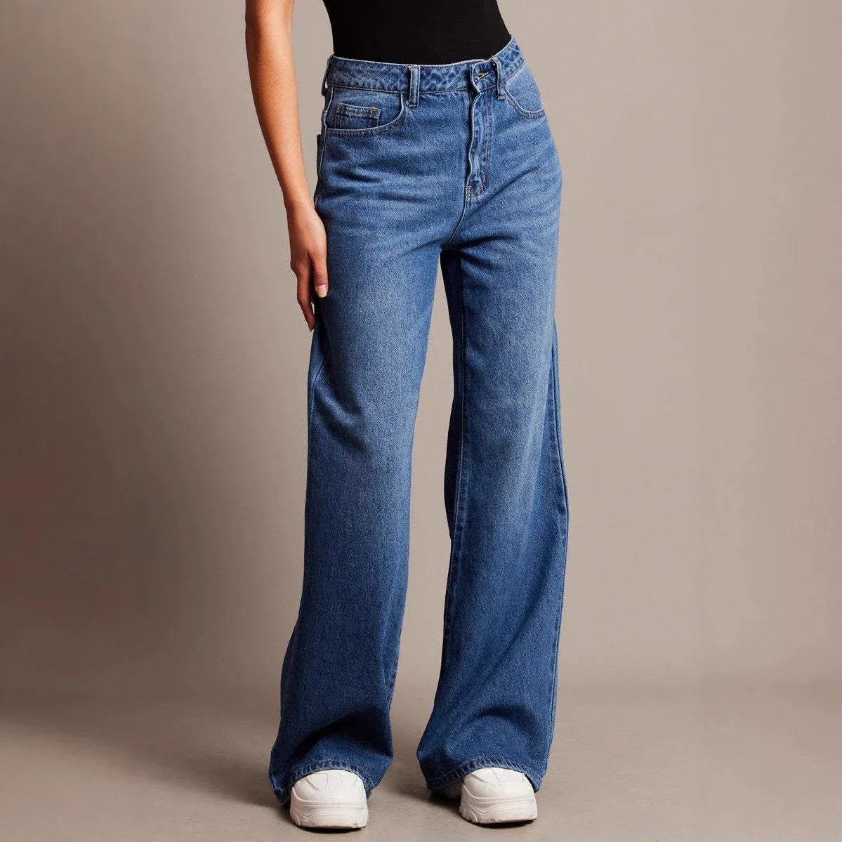 Women's Vintage High-waist Wide-leg Jeans