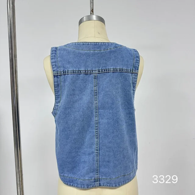 Women's Summer Denim Vest Detail