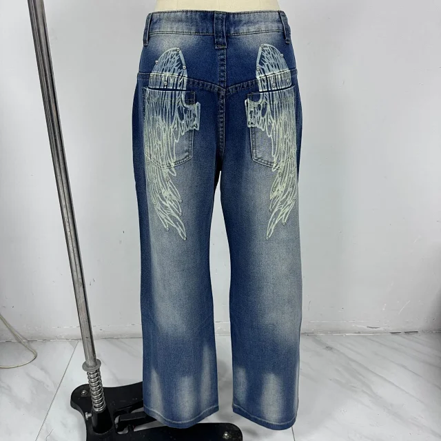 Factory Direct Retro Wide Leg Denim Detail