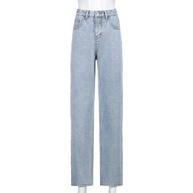 Eaby High-Waist Wide-Leg Printed Jeans for Women Detail
