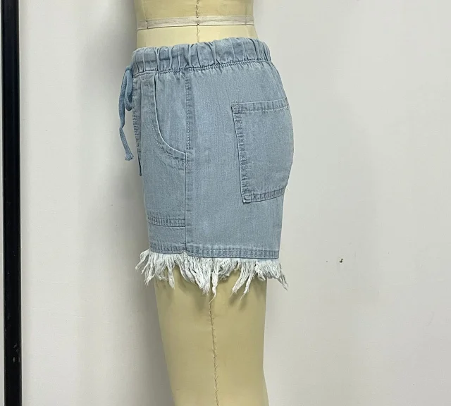Tassel Denim Shorts for Women Detail
