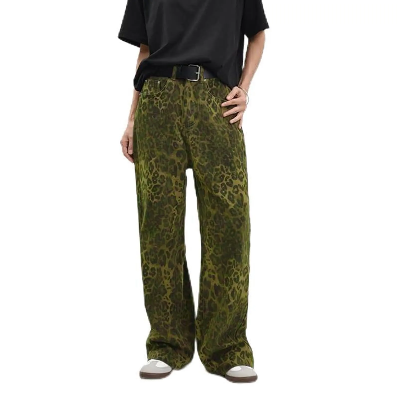 American Retro Leopard Jeans