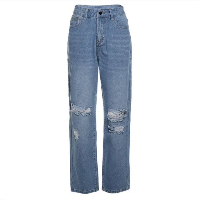 High-waist Butt-lifting Ripped Jeans (Women) Detail