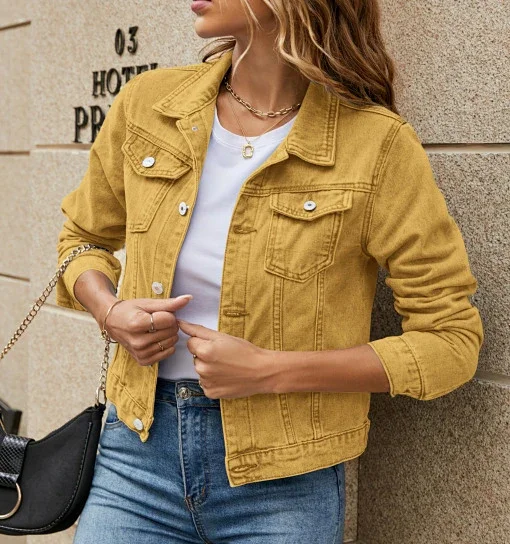 Fashion Slim Collar Denim Coat (for Europe & America) Detail