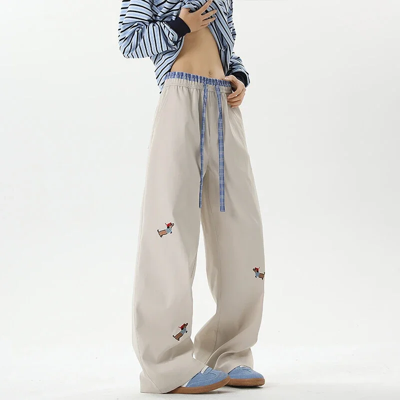 Men's Summer Ice Silk Trousers with Puppy Design