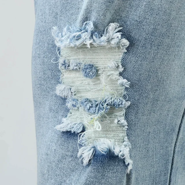 Men's Ripped Fashion Washed Jeans Detail
