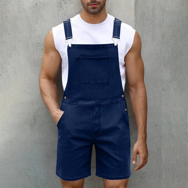 2025 Spring/Summer Men's Euro Luxury Denim Shortalls Detail