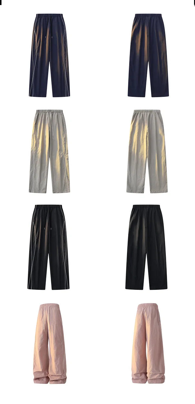 Men's Summer Loose Cargo Parachute Pants Detail