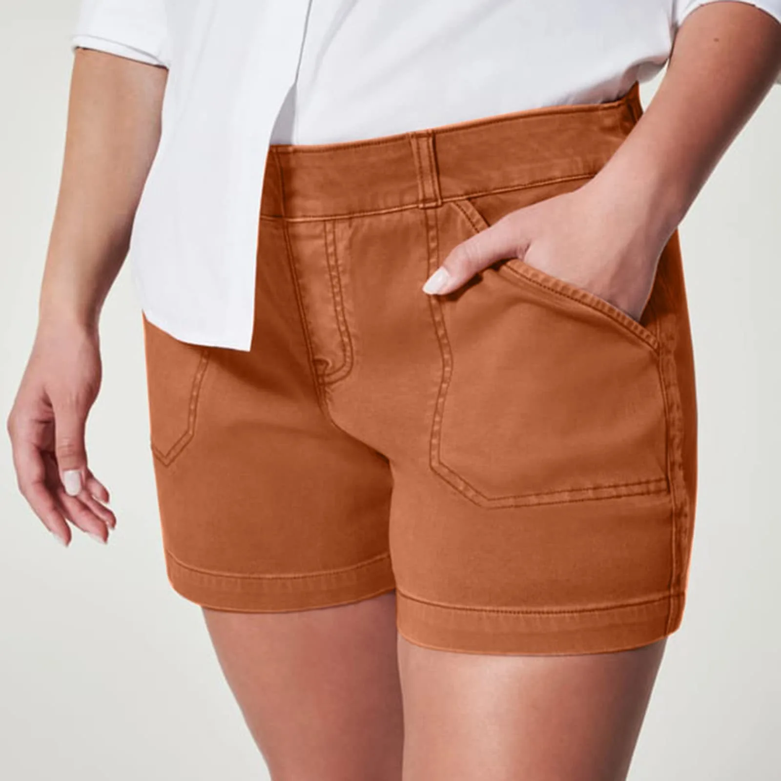 Retro Stretch Denim Shorts for Women