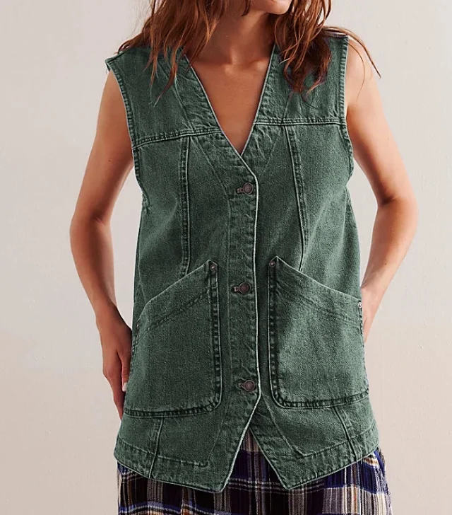 AliExpress Sleeveless Denim Vest for Women Detail