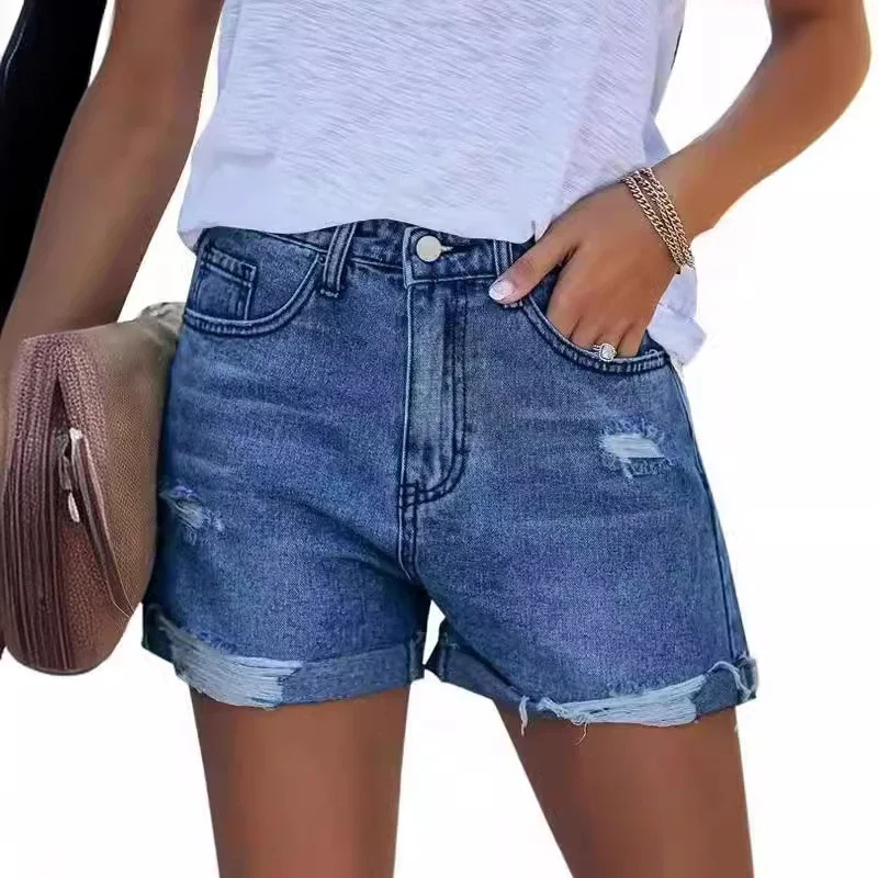 Vintage Ripped Denim Shorts