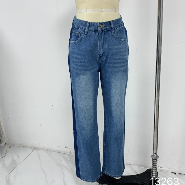 New Euro - American Women's Wide - leg Jeans Detail